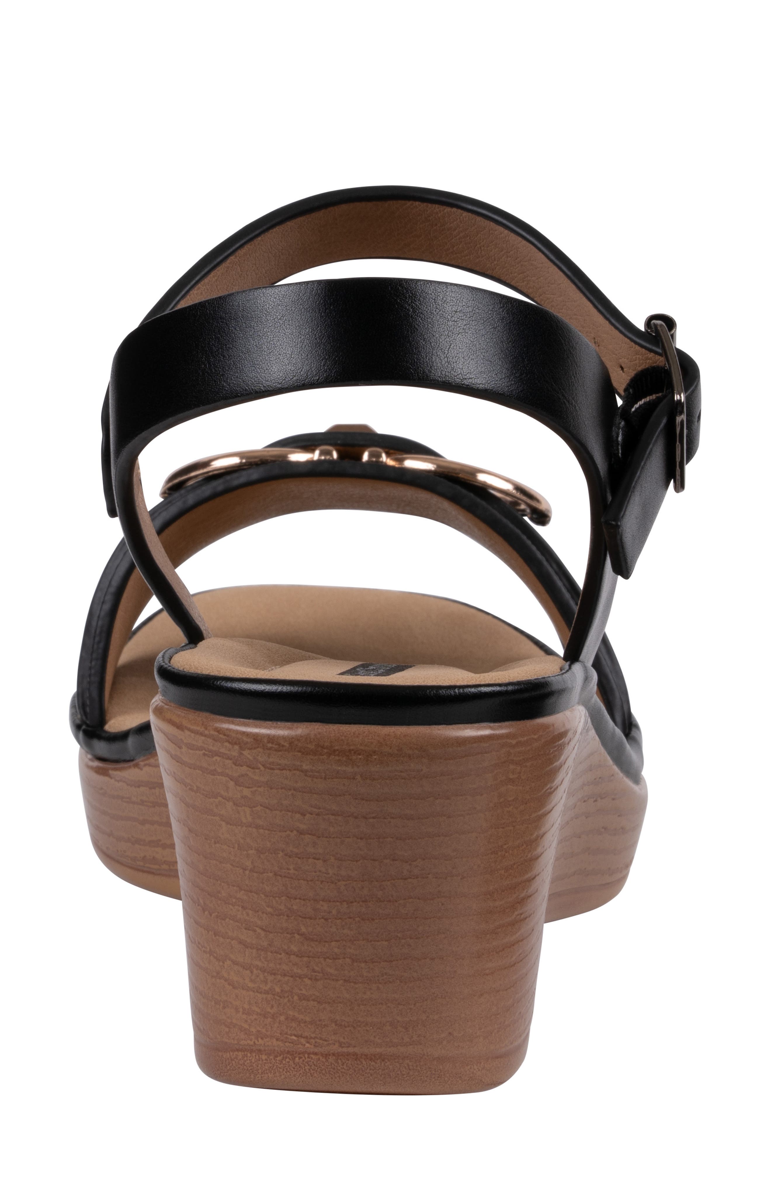 GOOD CHOICE NEW YORK Nava Wedge Sandal, Alternate, color, Black