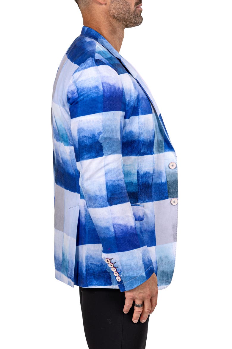 Unconstructed Marthyr021 Blue Cotton Patchwork Blazer, Alternate, color, BLUE