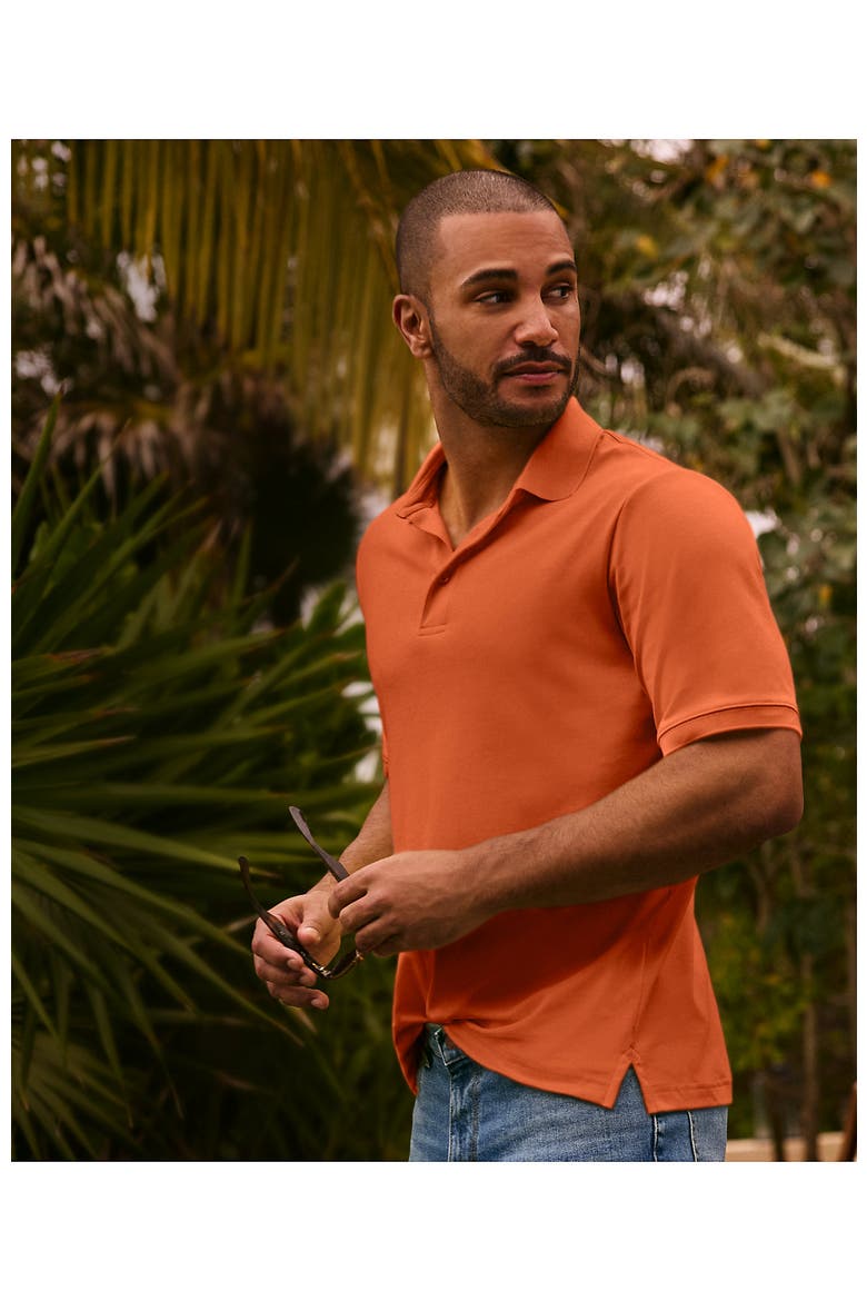 Short Sleeve Cotton Supima Polo Shirt, Alternate, color, Desert Clay