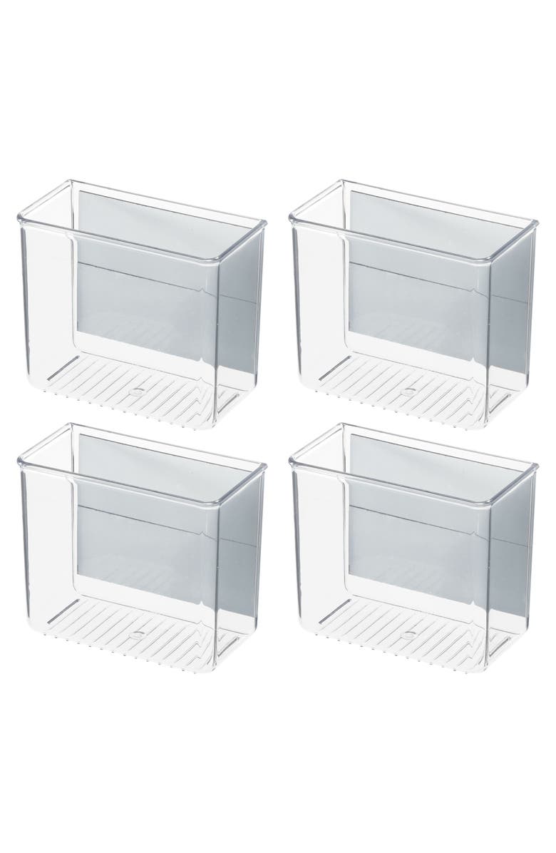 iDesign Magnetic Organizer Bins for Laundry Room - Set of 4 - Clear, Main, color, Clear