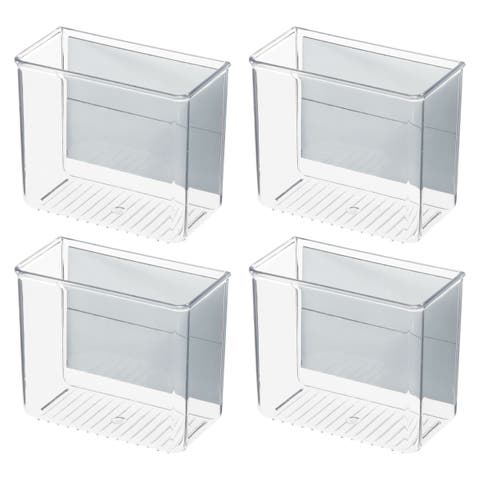 Magnetic Organizer Bins for Laundry Room - Set of 4 - Clear