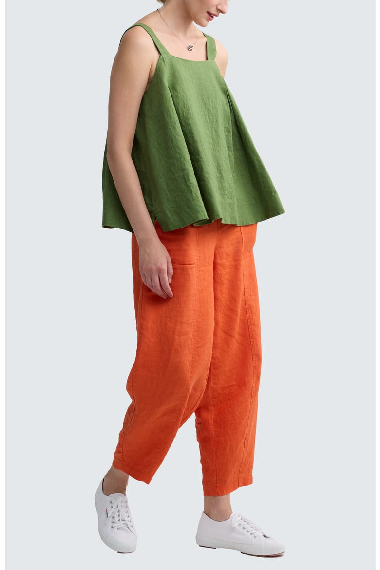 Mariel Square Neck Linen Top, Alternate, color, Apple Green