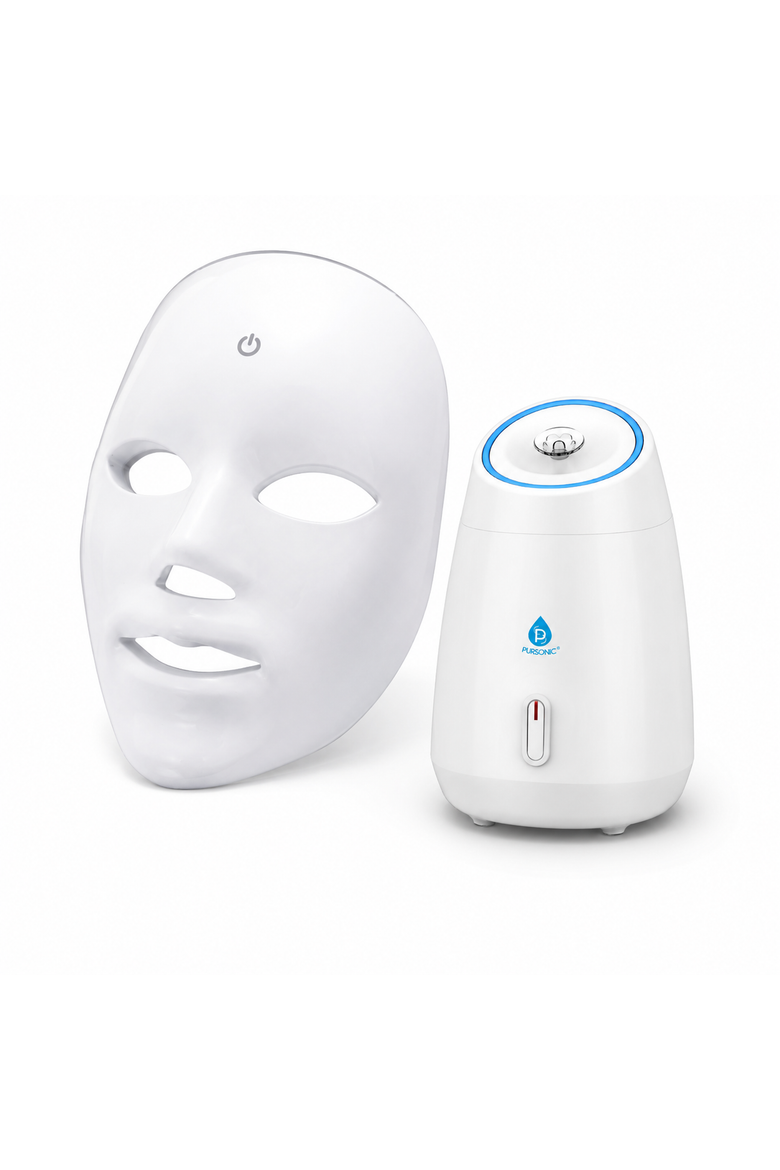 7-in-1 LED Face Mask & Facial Steamer, Alternate, color, White