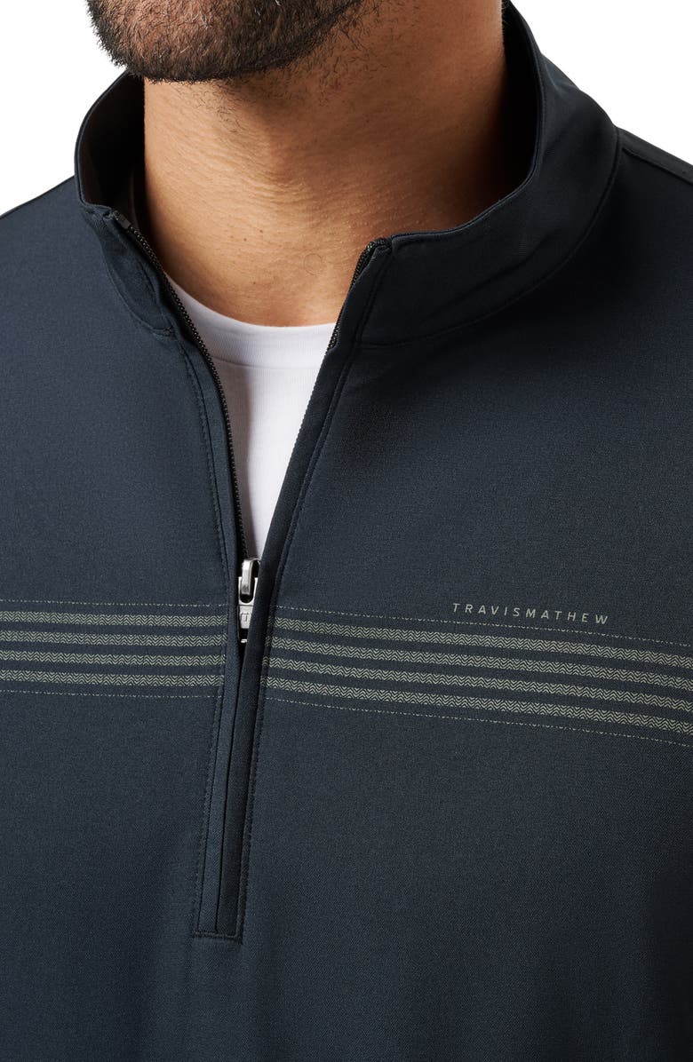 TravisMathew Quick Jaunt Quarter Zip Pullover, Alternate, color, Black