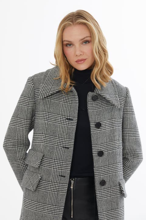 Button Closure Jacket with Pockets and Back Vent