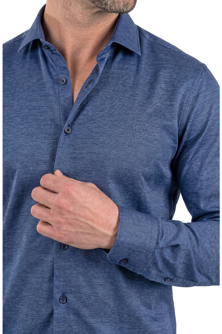 Einstein Contemporary Fit Button-Up Shirt, Alternate, color, BLUE