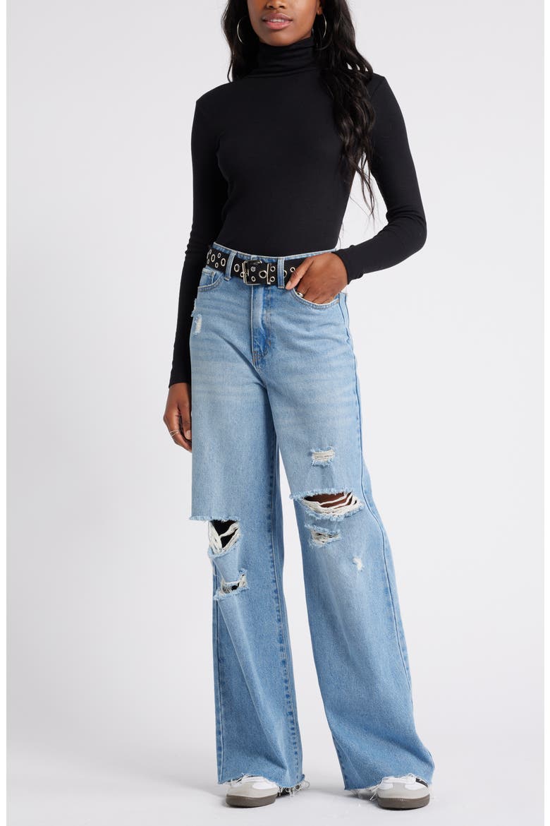 Turtleneck Ribbed Top, Alternate, color, BLACK