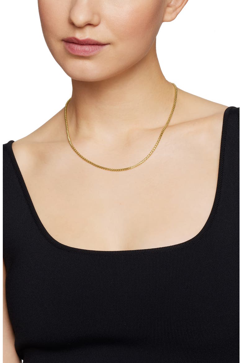 Box Chain Necklace in 18k Yellow Gold, 2.7mm, Alternate, color, GOLD