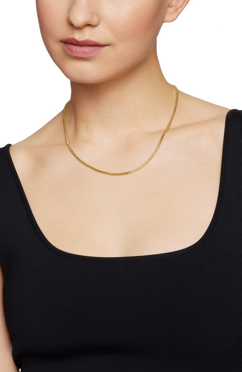 David Yurman Box Chain Necklace in 18k Yellow Gold, 2.7mm, Alternate, color, Gold