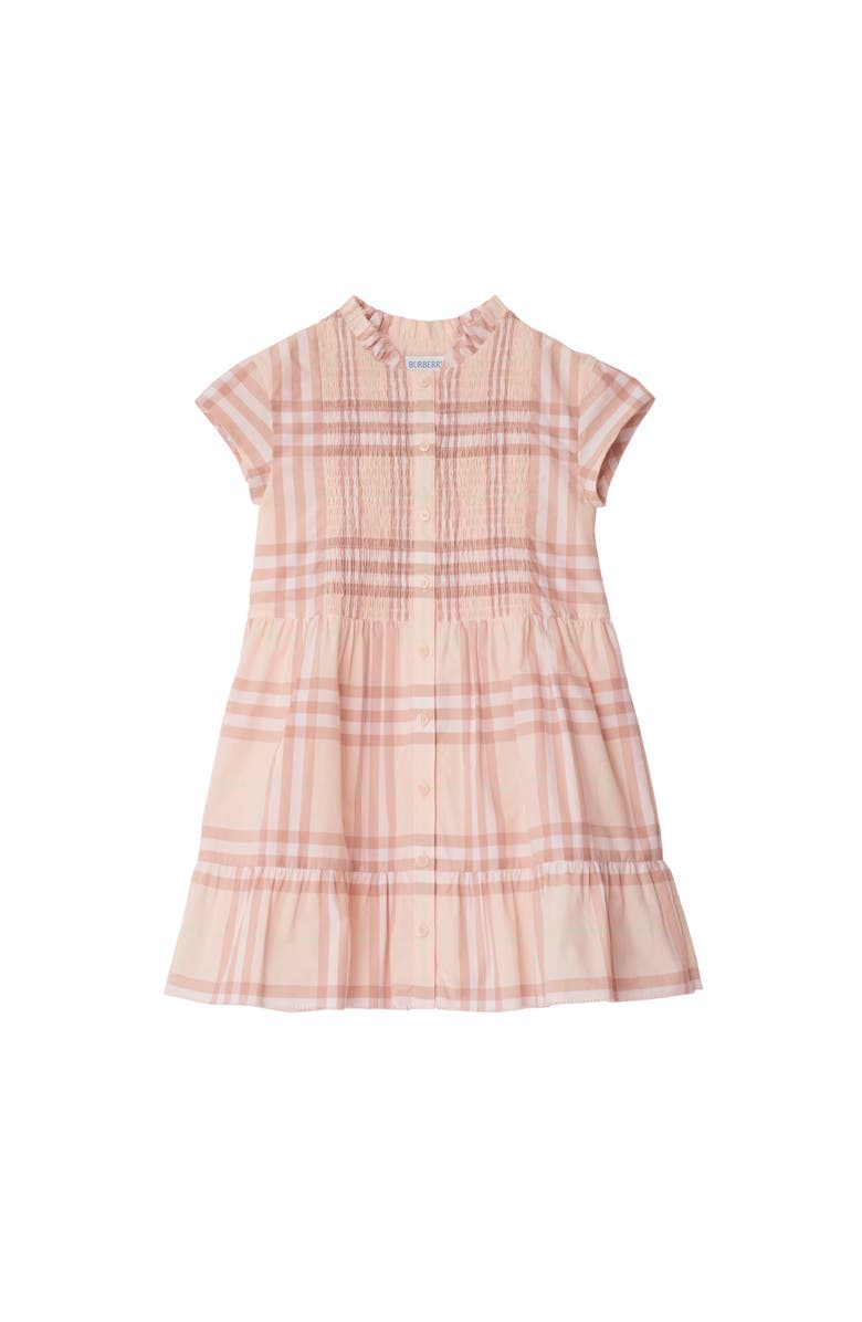 Burberry Check Cotton Poplin Dress, Main, color, Shell