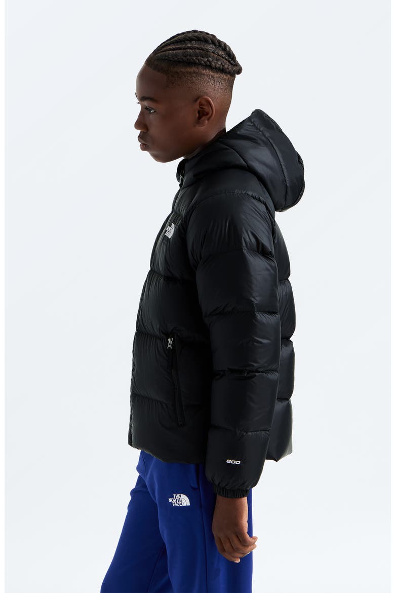 Kids' Hydrenalite 600 Fill Power Down Hooded Jacket, Alternate, color, TNF BLACK