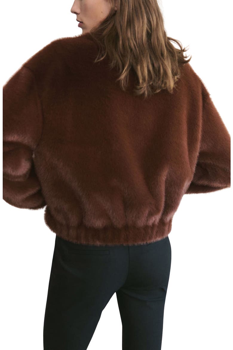 Faux Fur Jacket, Alternate, color, BROWN
