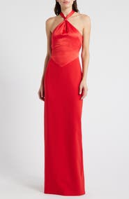 LIKELY Francesca Satin & Stretch Crepe Gown