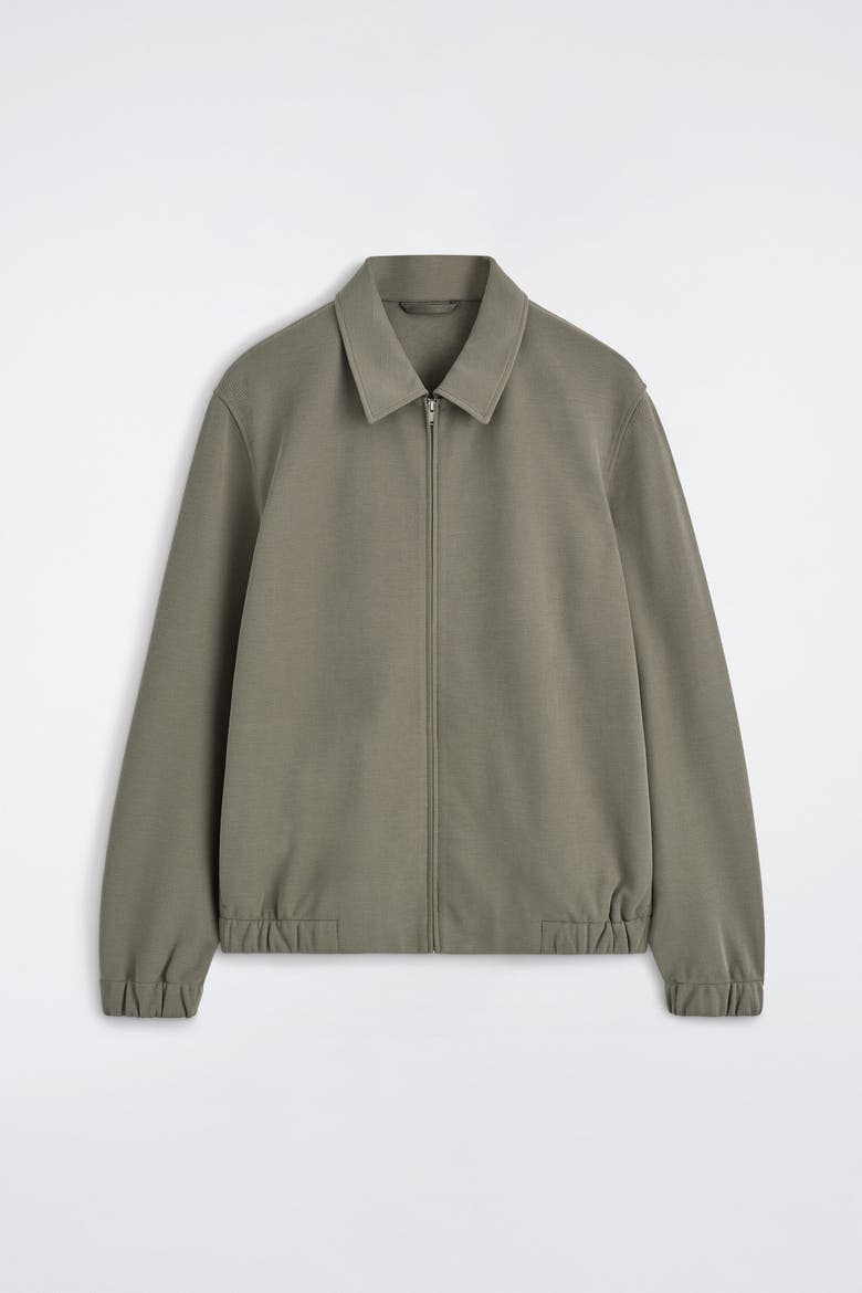 Bonded-Twill Harrington Jacket, Alternate, color, GRAY-GREEN
