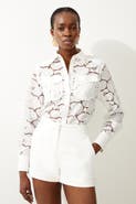 Karen Millen Cotton Cutwork Woven Shirt