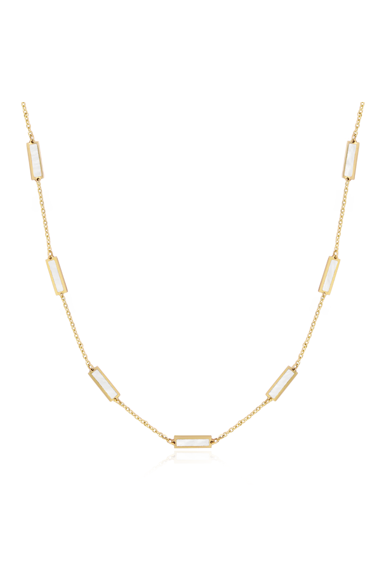The Lovery Fine Jewelry Mother of Pearl Bar Chain Necklace, Main, color, White