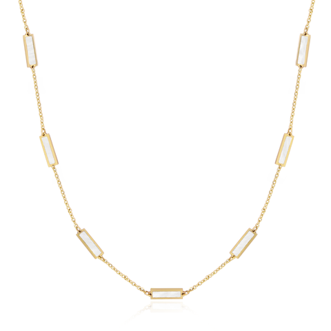 Mother of Pearl Bar Chain Necklace