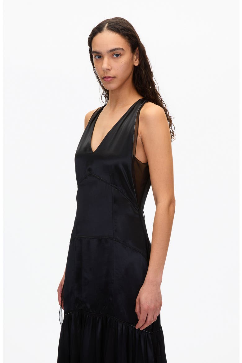 Liquid Satin Sleeveless Gown, Alternate, color, BLACK