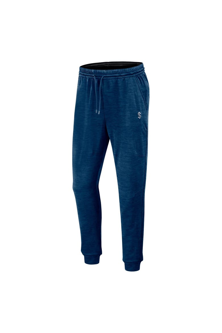 Men's Fanatics Branded Heather Deep Sea Blue Seattle Kraken Authentic Pro Fleece Sweatpants, Alternate, color, Heather Navy