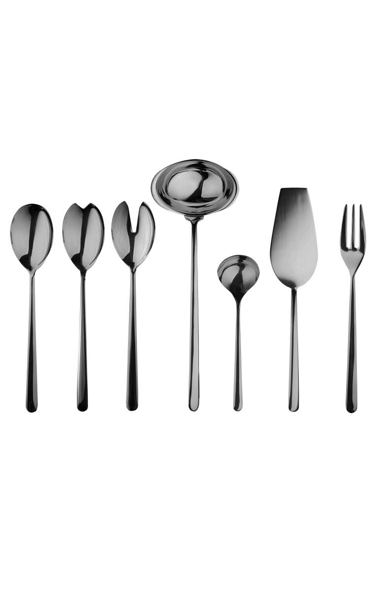 Mepra Linea Serving Set - 7 Pieces, Main, color, Black Gold