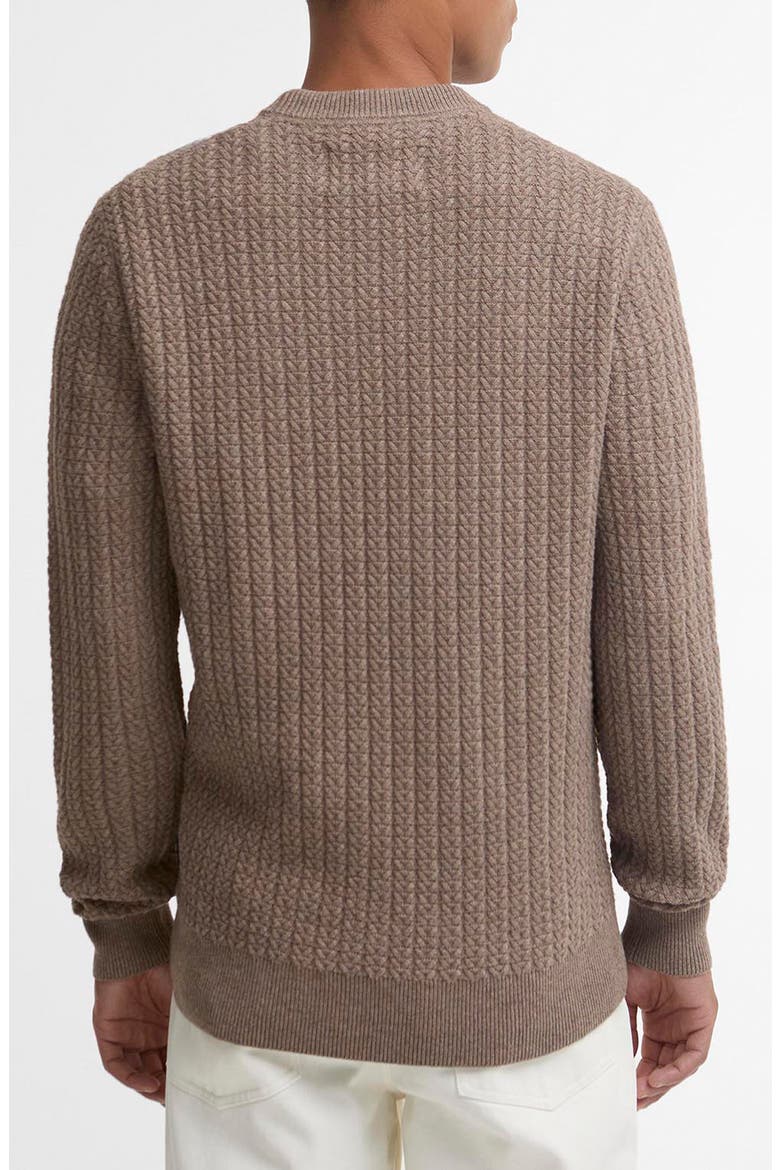Herringbone Knit Crewneck Sweater, Alternate, color, STONE