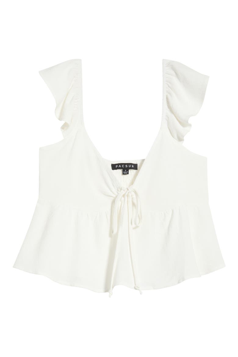 Keyhole Babydoll Tank, Alternate, color, WHITE