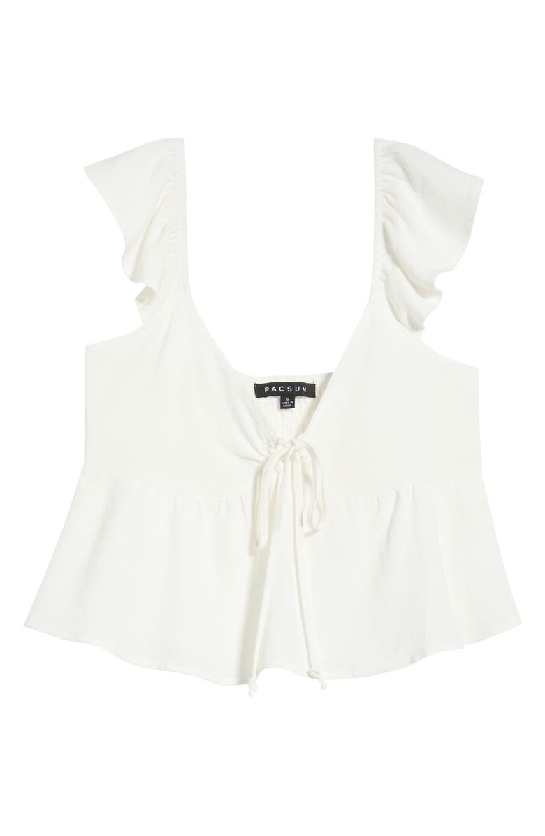 PacSun Keyhole Babydoll Tank, Main, color, White