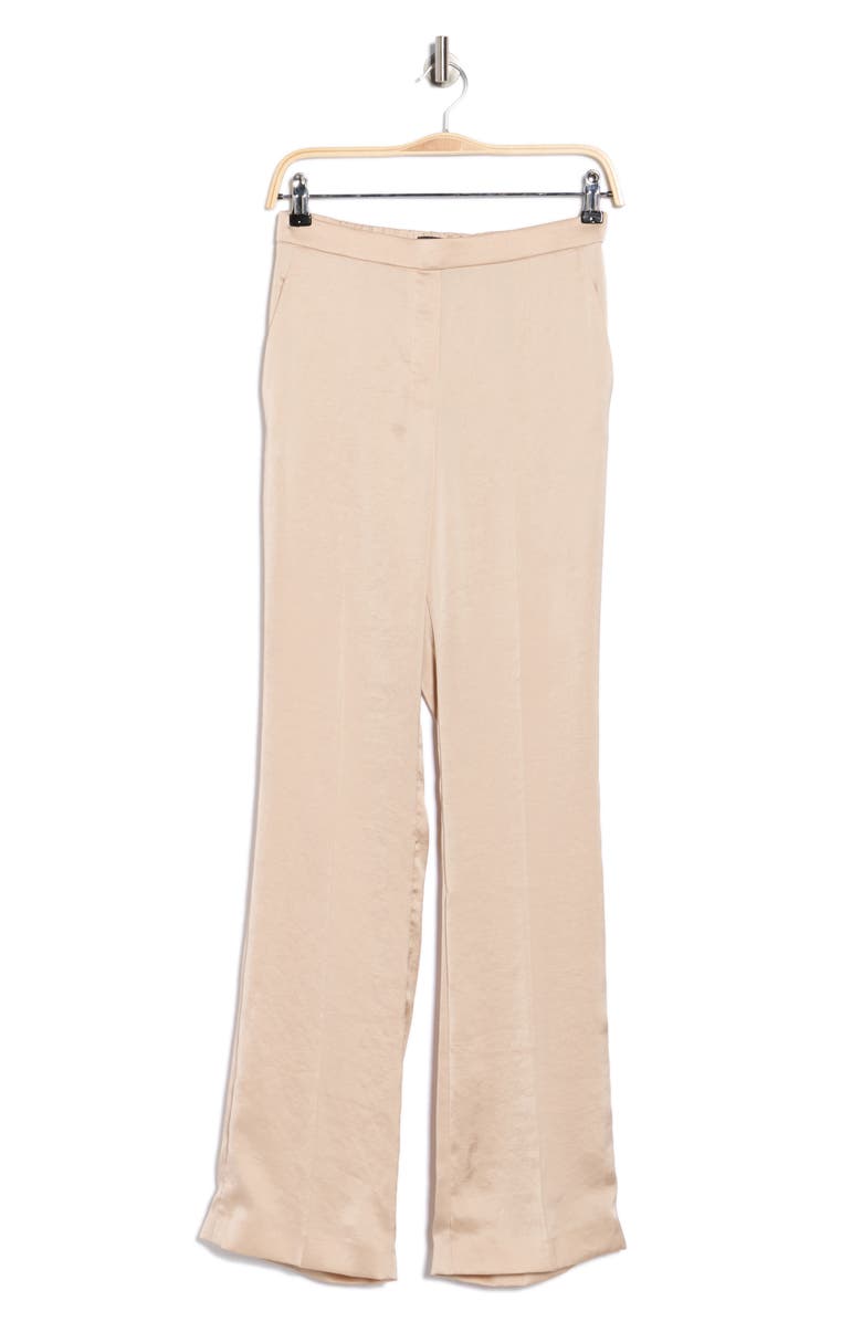 Theory Slim Fit Crushed Satin Pants, Main, color, Soft Gold