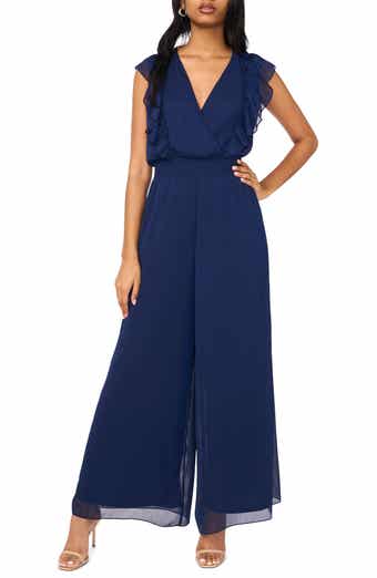 Halogen® Ruffle Surplice Wide Leg Jumpsuit