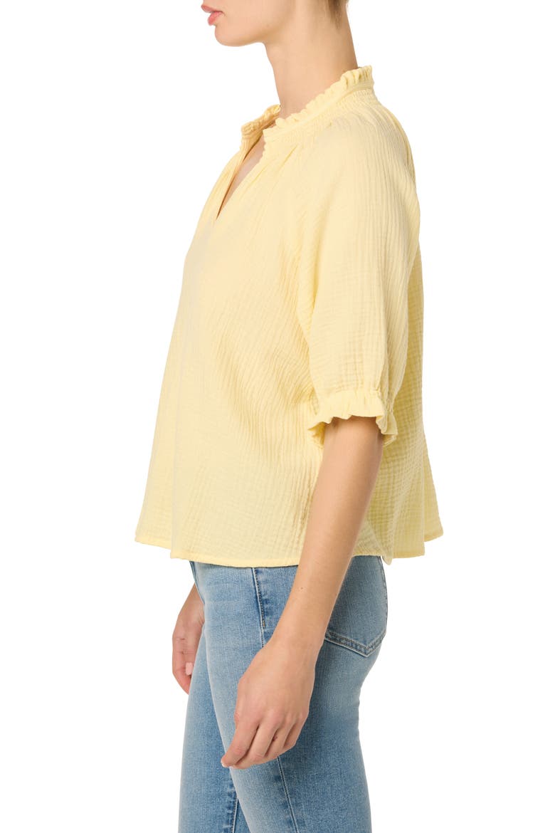 Elbow Sleeve Cotton Gauze Top, Alternate, color, ANISE FLOWER
