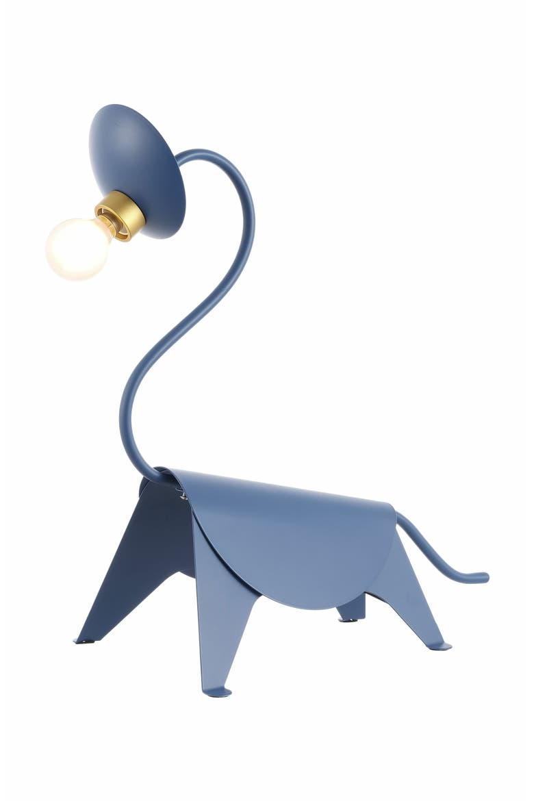 Bradley Modern Industrial Iron Brachiosaurus LED Kids' Lamp, Main, color, Blue