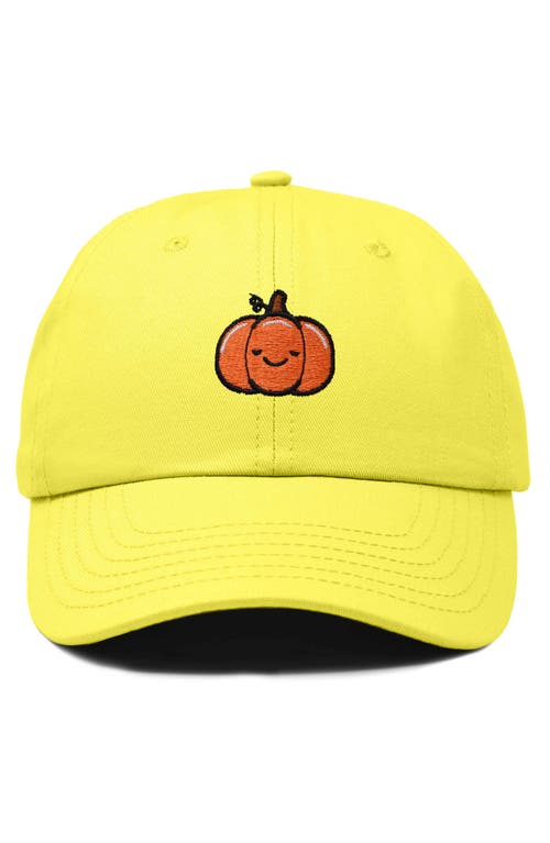 Shop Dalix Baby Pumpkin Embroidered Dad Hat In Yellow