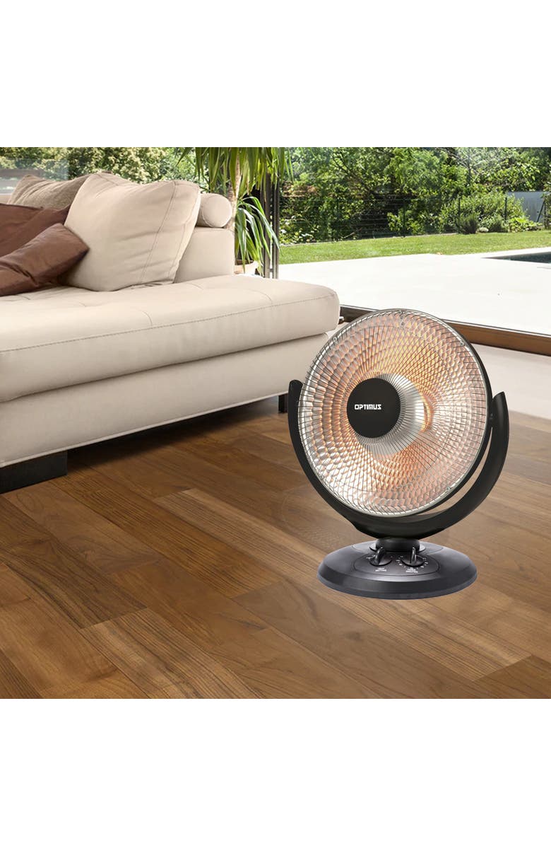 Optimus 14 Inch Oscillating Dish Heater, Alternate, color, Black