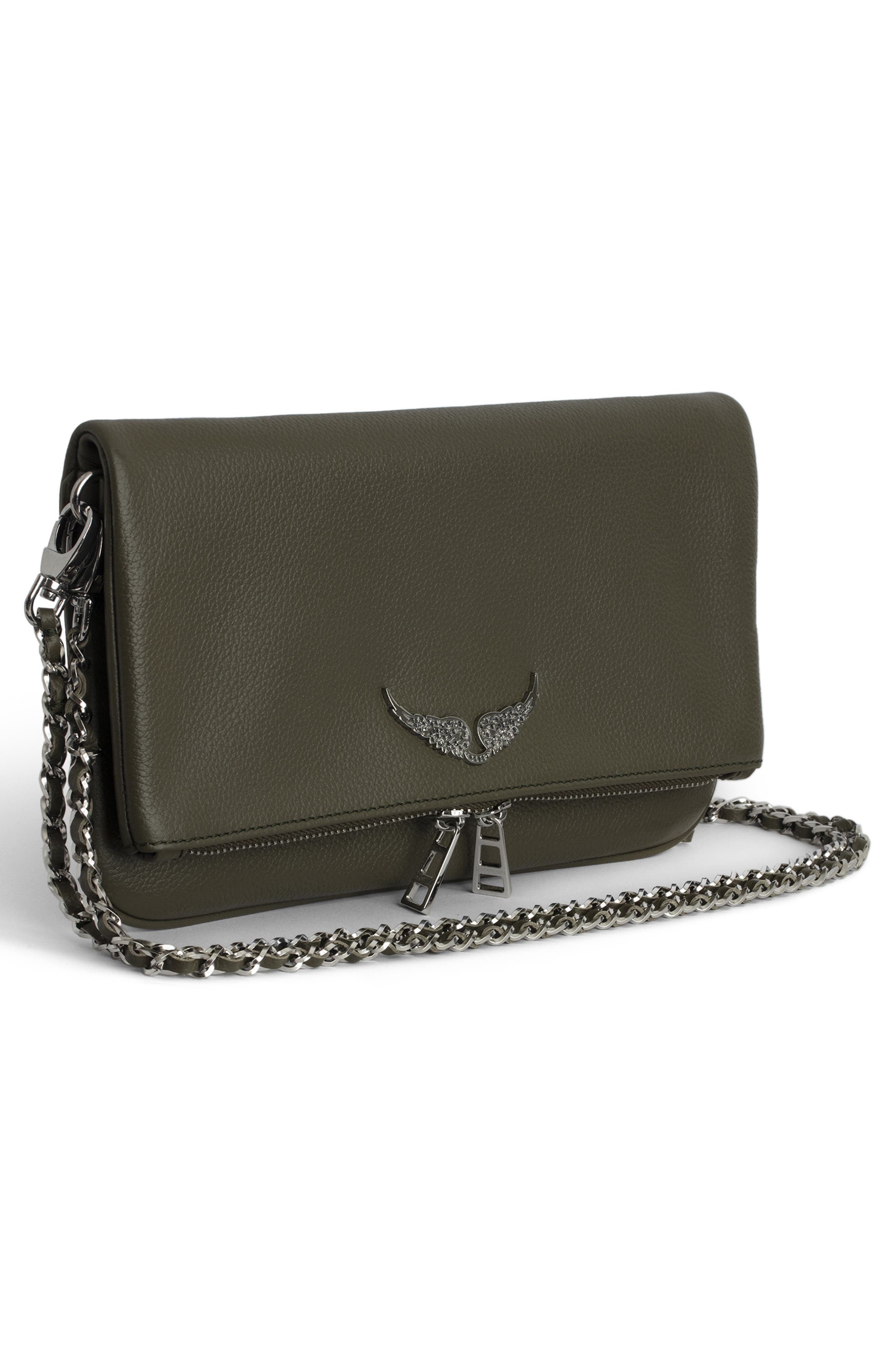 Rock Grained Leather Crossbody Bag, Alternate, color, RECORD