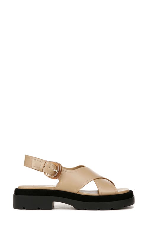 Vince Helena Leather Crisscross Slingback Sandals In Dune