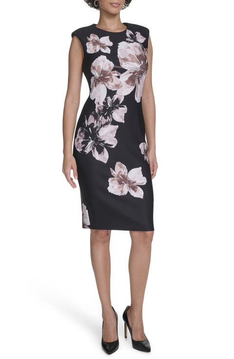 Floral Sleeveless Sheath Dress