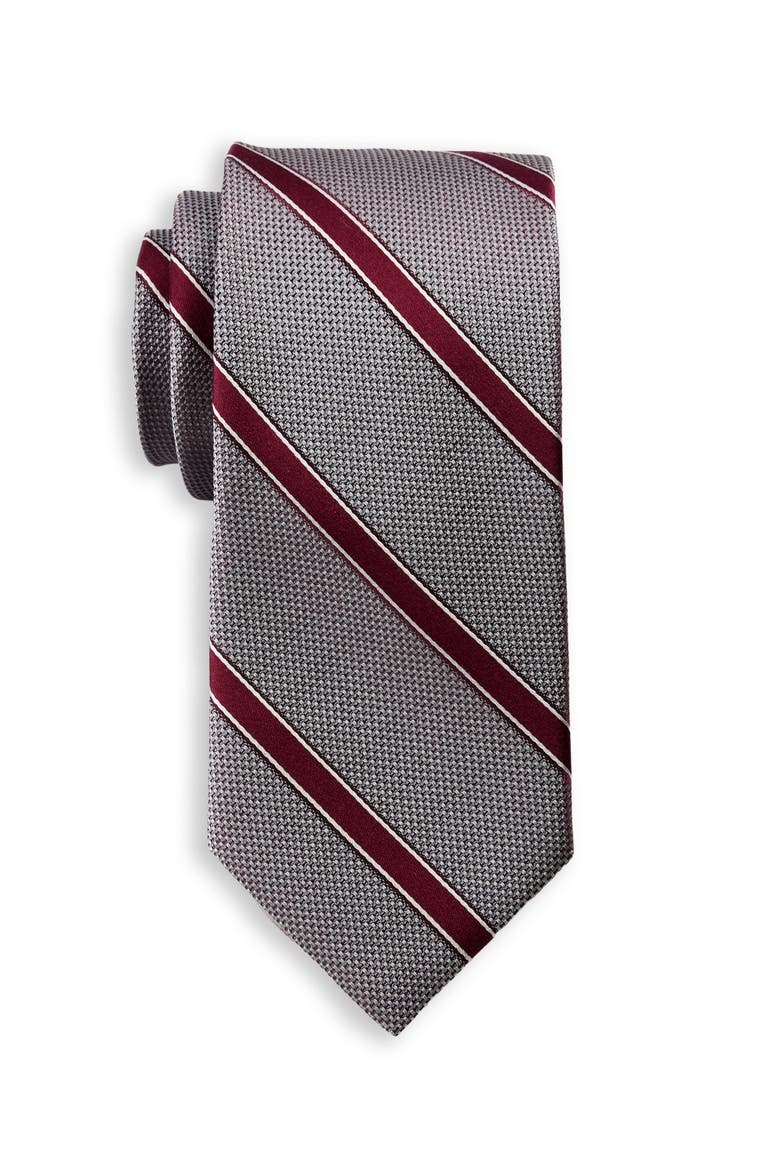 Big & Tall Bandol Striped Tie, Main, color, BURGUNDY