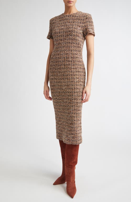 Max Mara Giugno Cotton And Wool-blend Midi Dress In Brown