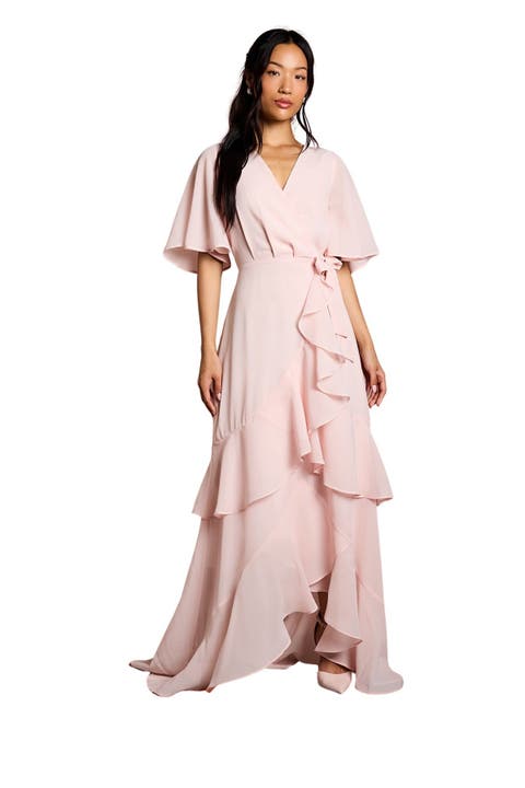 Angel Sleeve Bridesmaid Maxi Dress