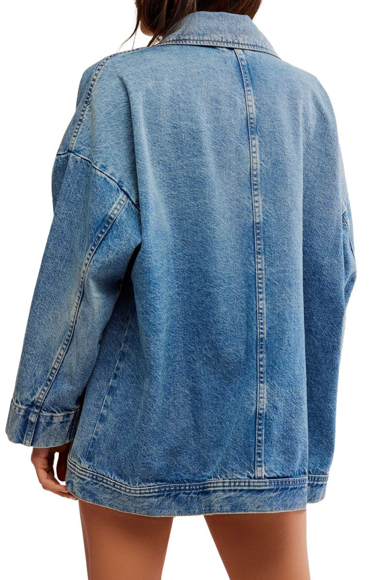 Free People Avery Denim Chore Jacket, Alternate, color, Got The Blues