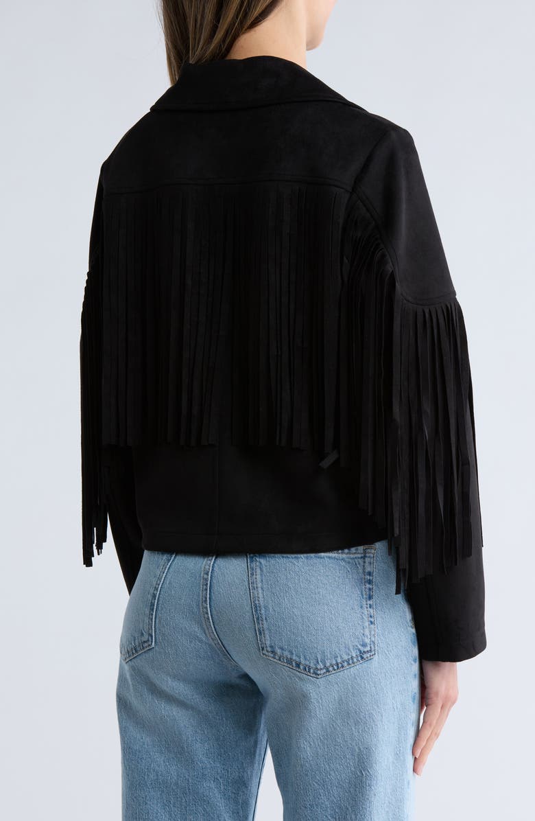 Lucky Brand Notch Collar Fringe Crop Jacket, Alternate, color, 