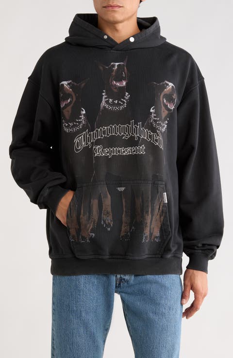 Thoroughbred Oversize Cotton Graphic Hoodie
