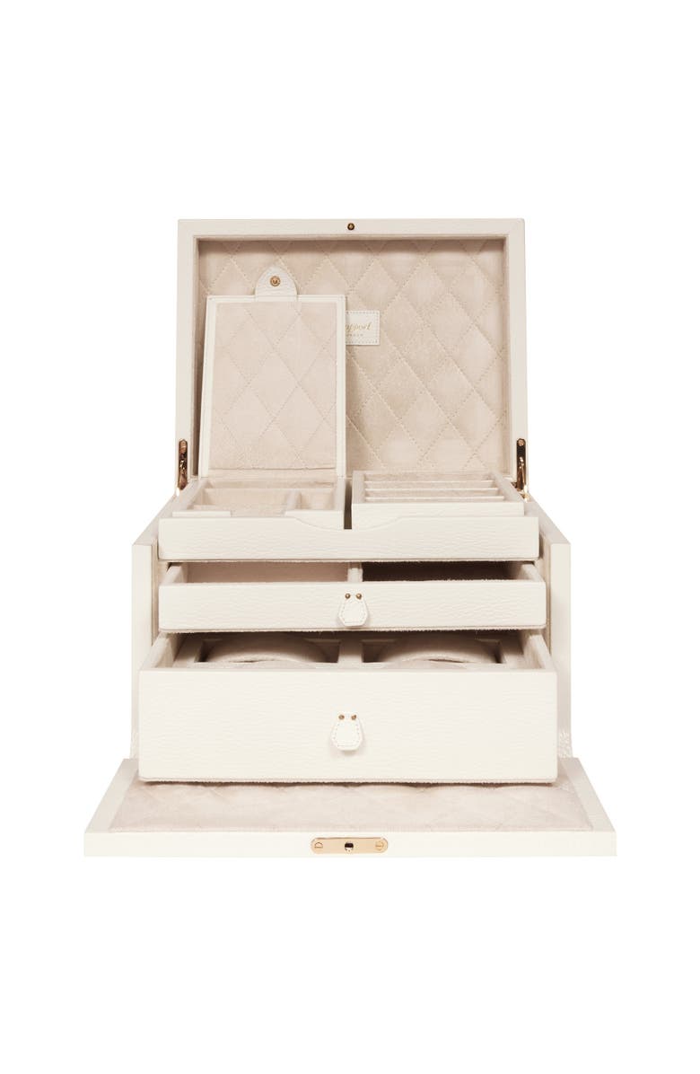 Rapport London TUXEDO LEATHER JEWELLERY BOX, Alternate, color, 