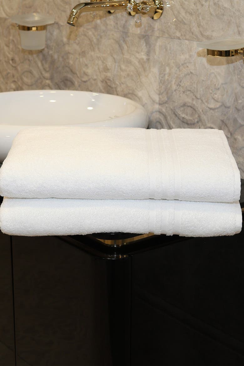 Denzi Bath Sheet - Set of 2 - White, Alternate, color, WHITE