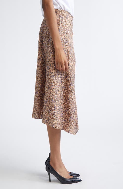 Isabel Marant Cacia Floral Jacquard Asymmetric Midi Skirt In Brown
