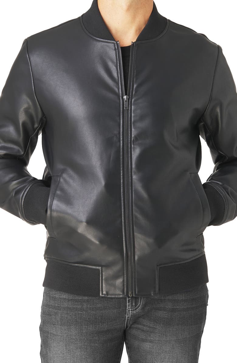 Slate & Stone Faux Leather Bomber Jacket, Alternate, color,
