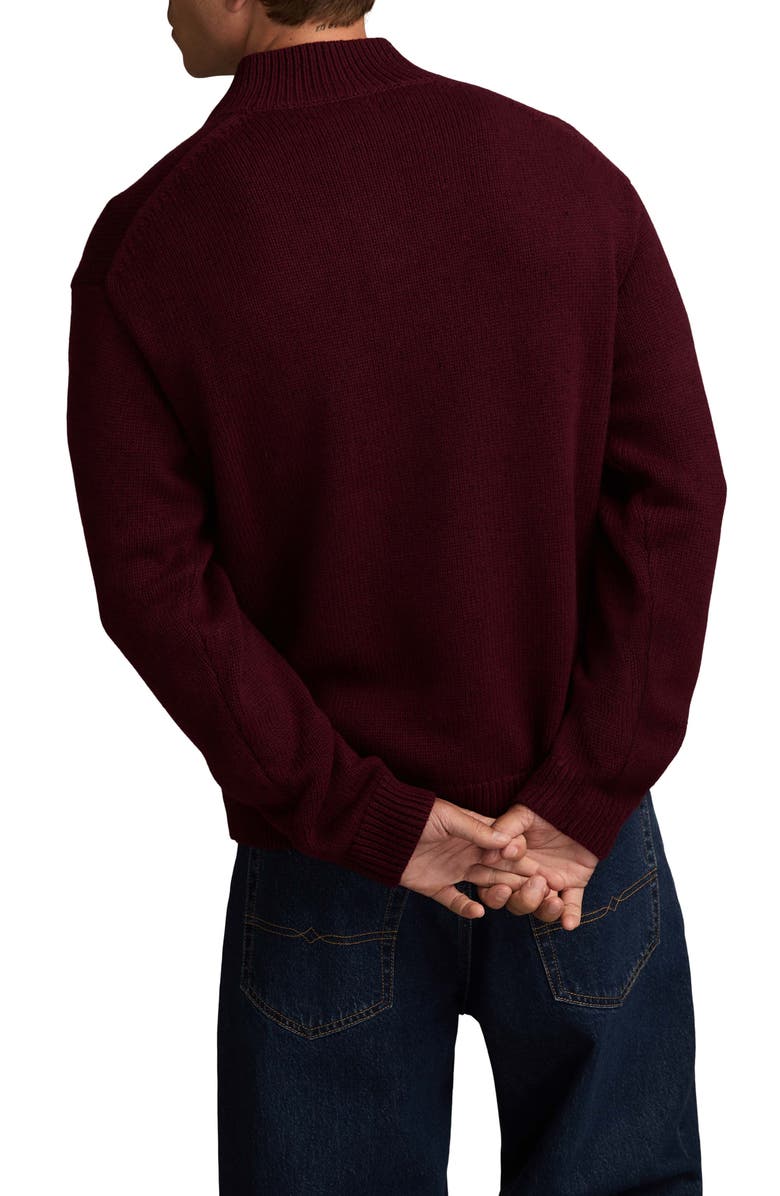 Lucky Brand Nep Half Button Sweater, Alternate, color, Maroon Banner