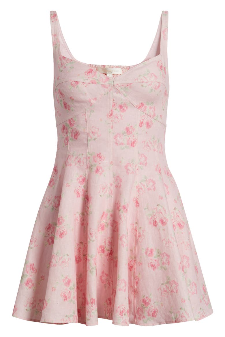 Nabi Floral Linen Minidress, Main, color, SEAPORT PINK