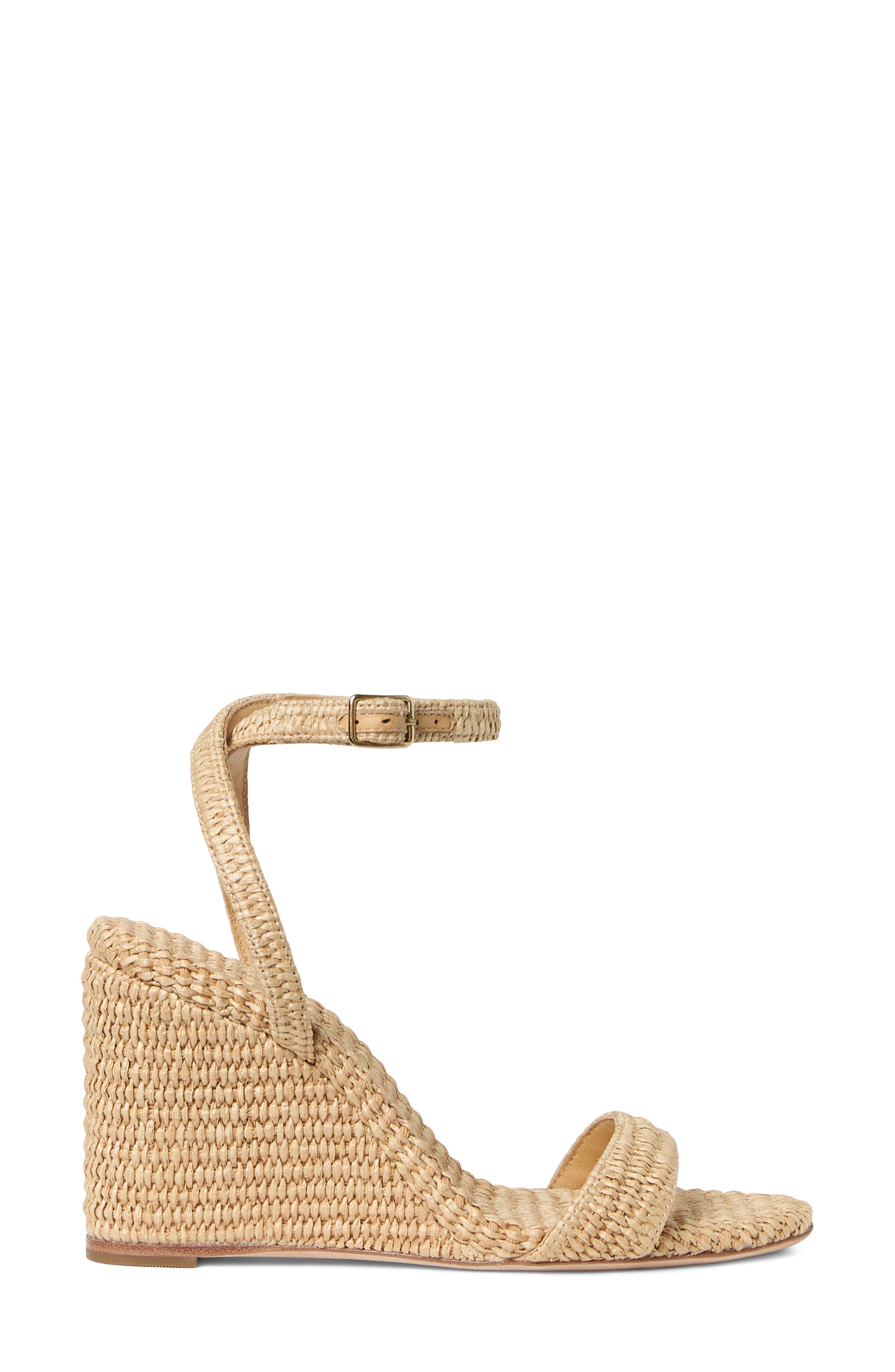 Loeffler Randall Gavi Ankle Strap Wedge Sandal, Alternate, color, Natural