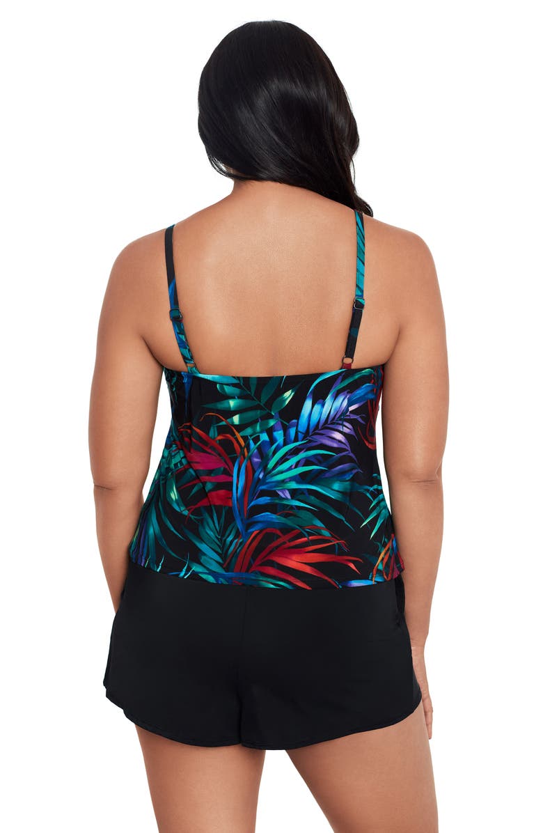 Trimshaper Farrah Scoopneck Swim Romper with Pockets, Alternate, color, Fern Forest